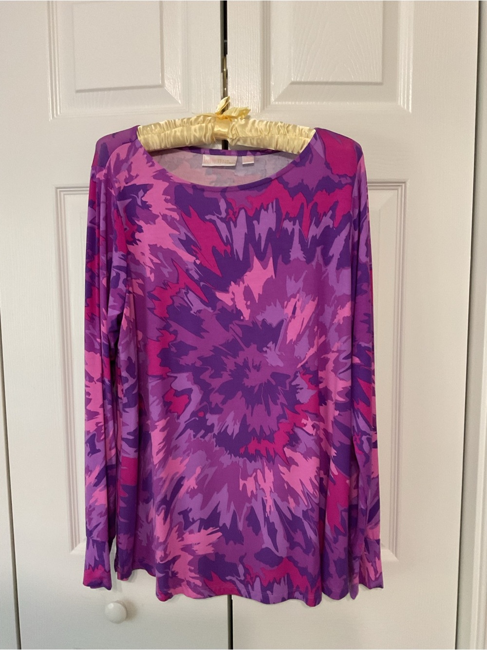 Kim Gravel Purple Tie-Dye Long Sleeve Women's Top